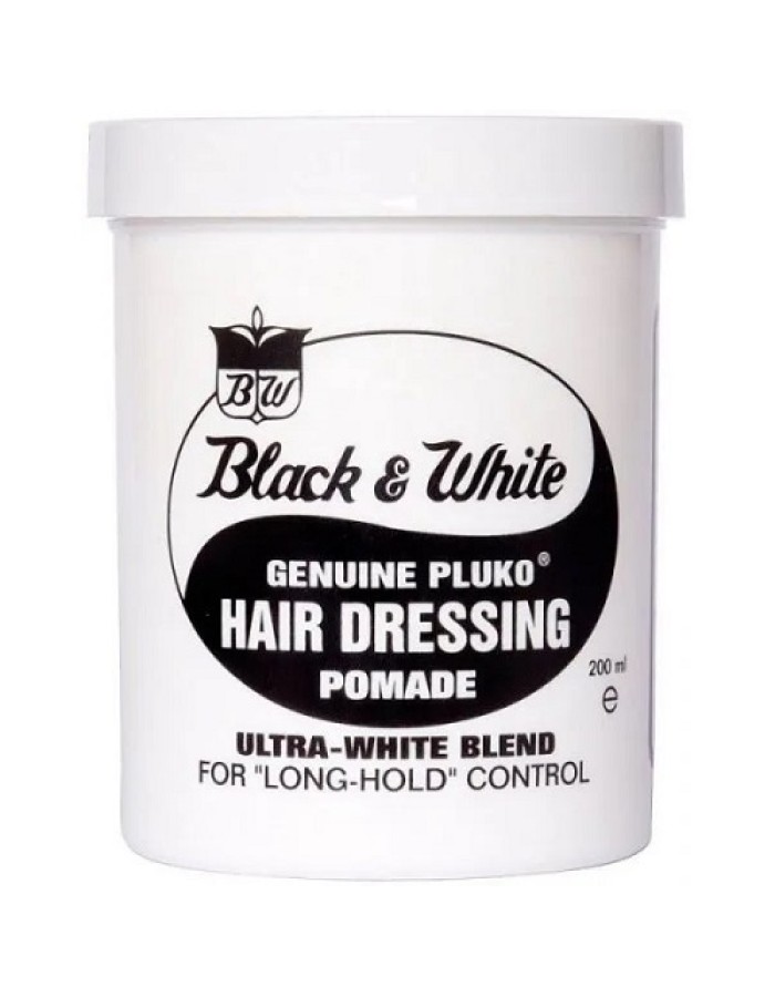 Black & White Genuine Pluko Hair Dressing Pomade 6oz