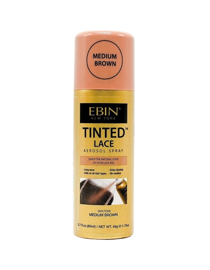Ebin Tinted Lace Aerosol Spray 80ml - Medium Brown