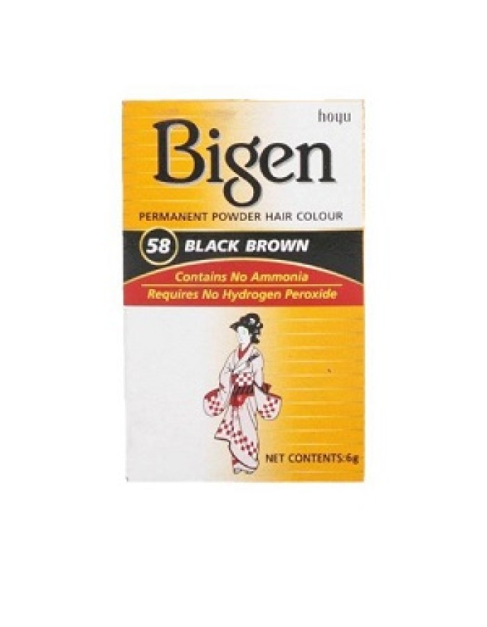 Bigen Powder Hair Color - 58 Black Brown