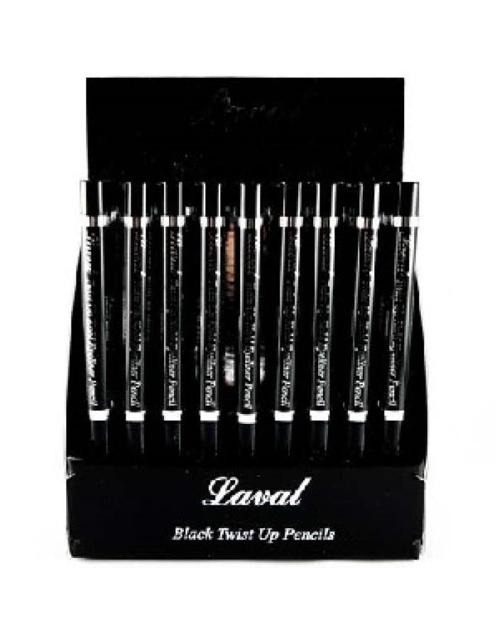 12x Laval Waterproof Twist Up Kohl Eyeliner Pencil Black (1 Dozen)