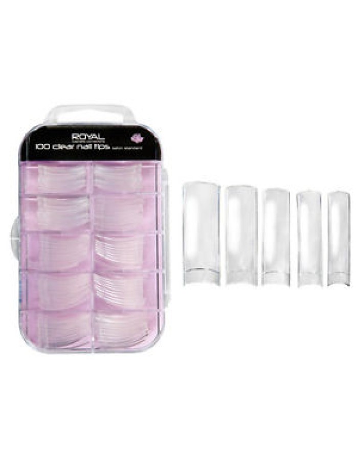 Royal 100 Clear Long Square Nail Tips