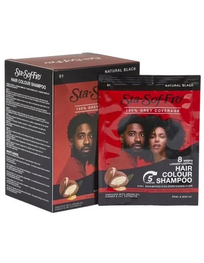 Sta Sof Fro Hair Colour Shampoo - Natural Black 25ml (10 Sachet)