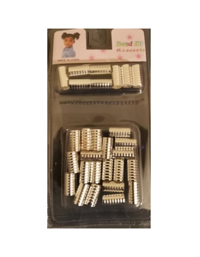 Braid Hair Cuffs (A Pack Of 28 pieces) - Silver - Large
