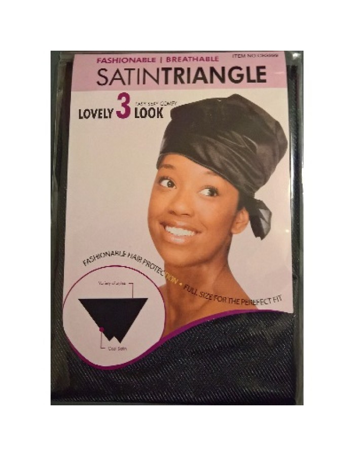 T&G Satin Triangle Scarf - Black