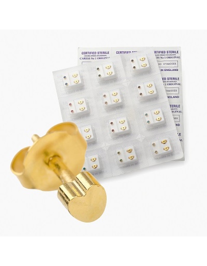 Heart Gold Colour Sterile Stud Earrings - One Pair