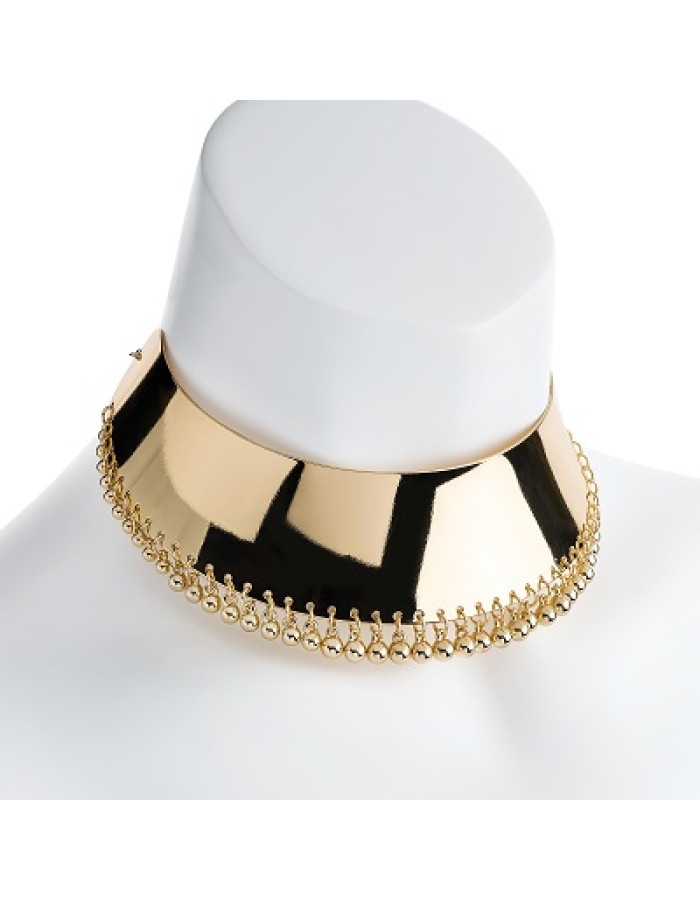Gold Colour Ball Tassel Collar Necklace
