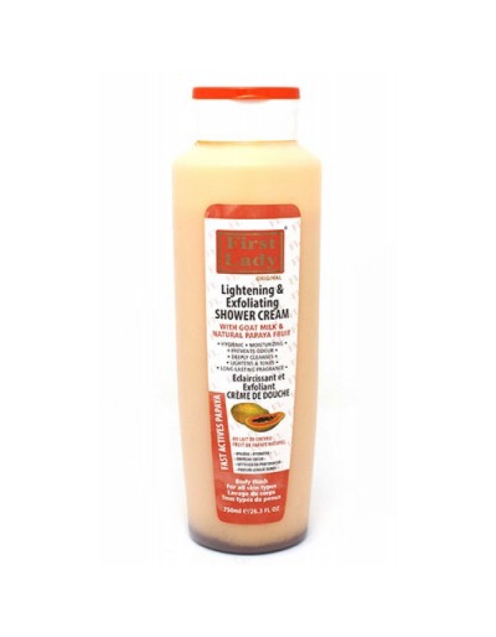 First Lady Lightening & Exfoliating Shower Cream with Goats Milk & Papaya 750ml
