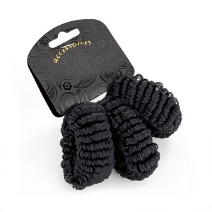 3 Piece Elasticated Hair Donut - Black
