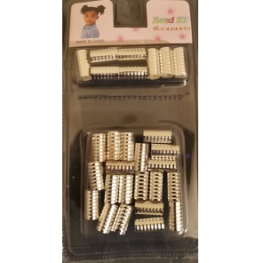 Braid Hair Cuffs (A Pack Of 28 pieces) - Silver - Large