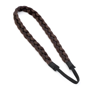 Braided/Platted Hair Elastic Head Wrap - Dark brown
