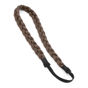Braided/Platted Hair Elastic Head Wrap - Medium Brown