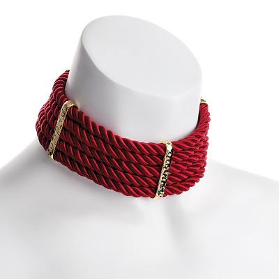 Gold Colour Red Platted Choker Necklace