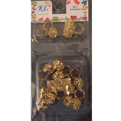 METAL FILGIRI BRAID CUFFS TUBES WITH CRYSTALS -GOLD