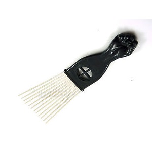 Fancy Metal Afro Comb - Long