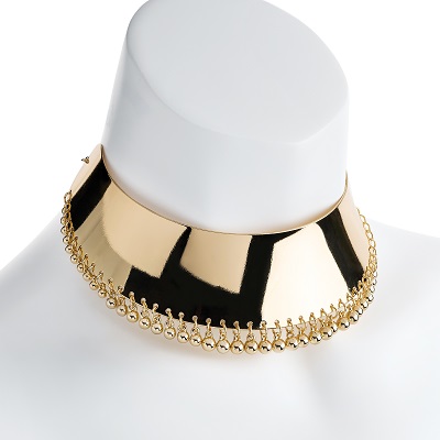 Gold Colour Ball Tassel Collar Necklace